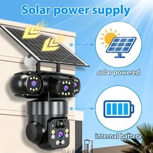 4 Lens Solar Security Camera Wireless Outdoor